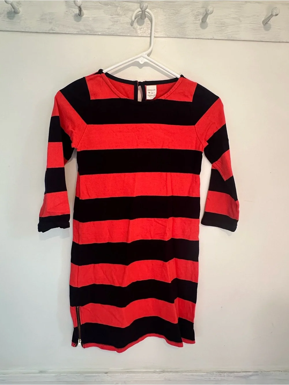 Crewcuts Striped Red and Navy Long Sleeve Dress